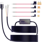 Vantrue 11.5ft Type C USB 12V 24V to 5V Dash Cam Hardwire Kit with Add a Circuit Fuses, Low Voltage Protection